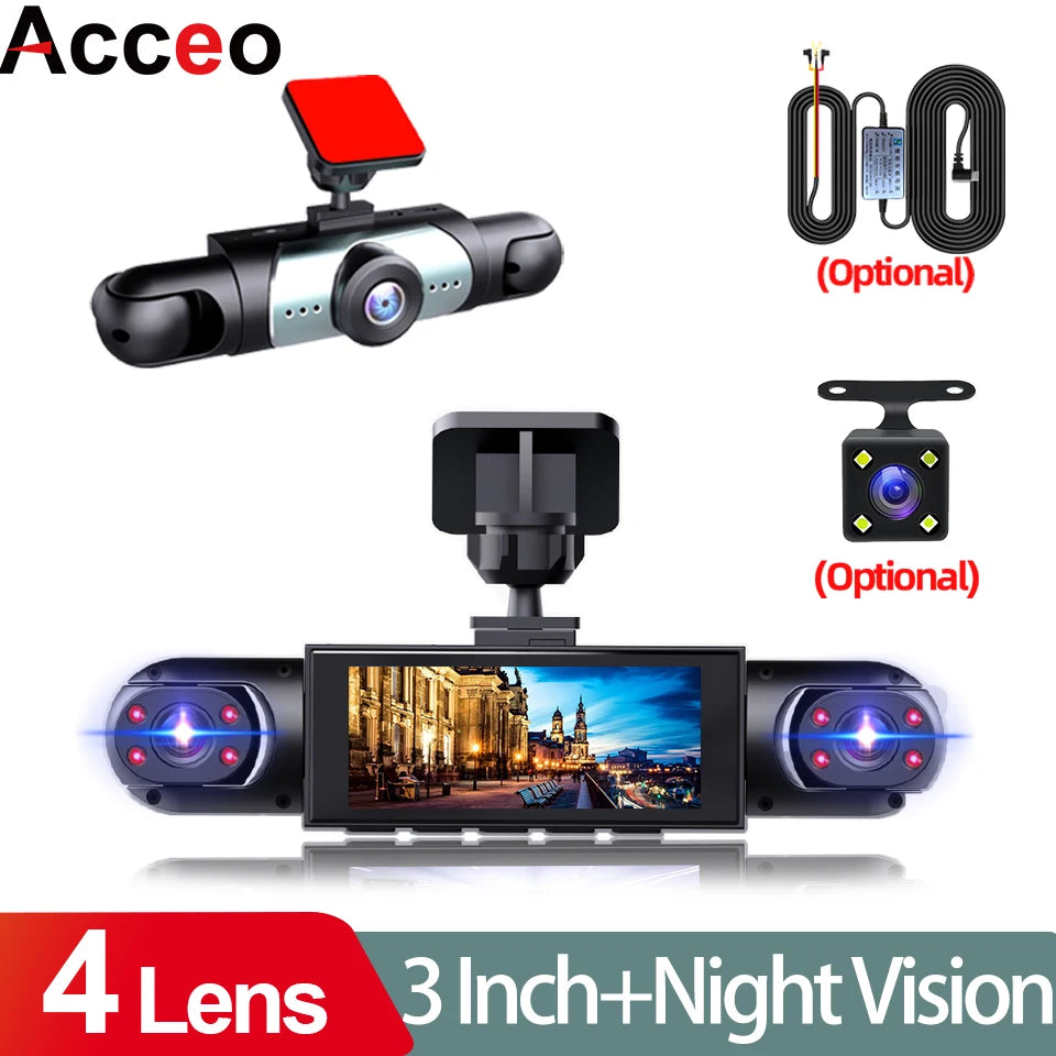 1080P Four-Channel Car DVR with Night Vision