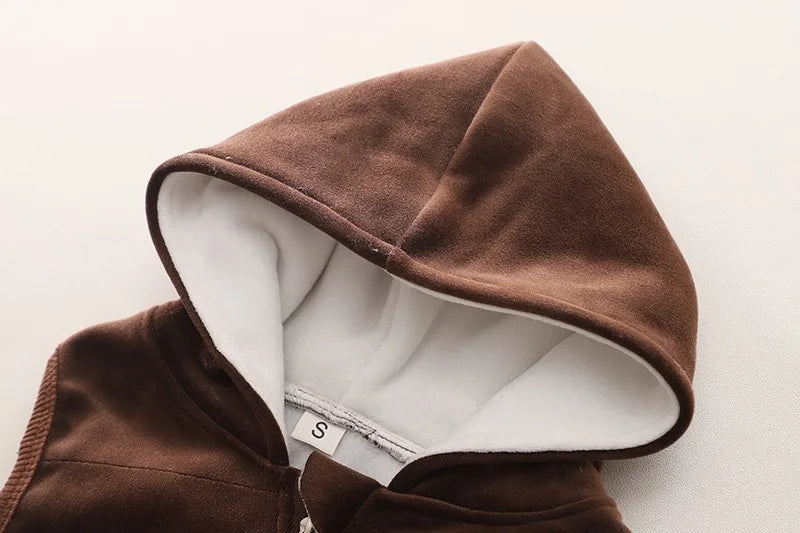 Baby Boys Fleece Hooded Jacket and Pants Set