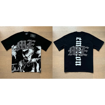 Mixed Emotion Cotton T-Shirt for Couples with Angel Print