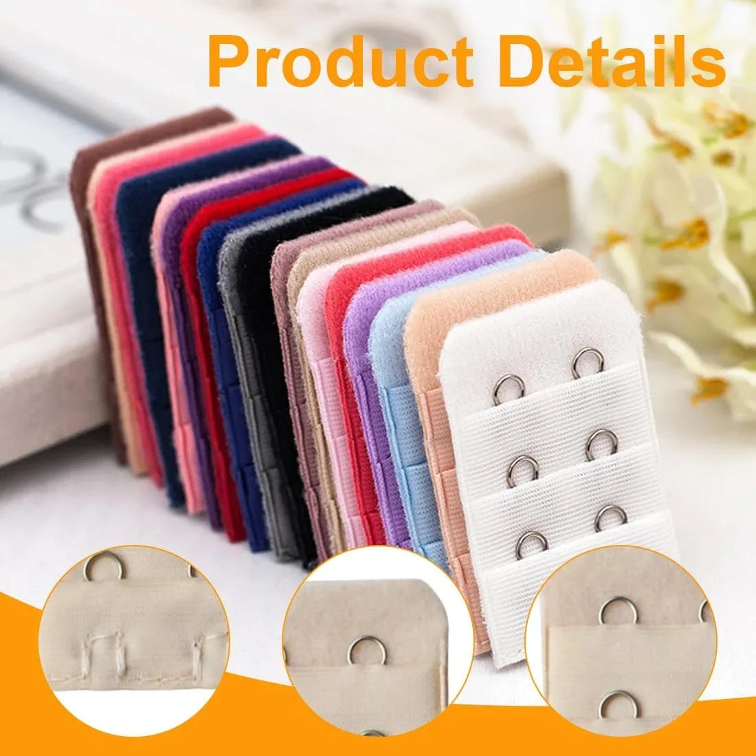 Bra Extender for Women's Adjustable Cotton Strap Natural Color