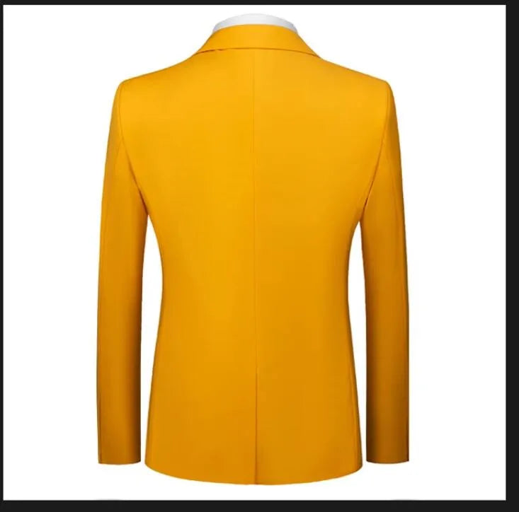 Men's Solid Color Formal Suit Jacket Slim Fit Blazer