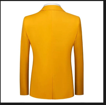 Men's Solid Color Formal Suit Jacket Slim Fit Blazer