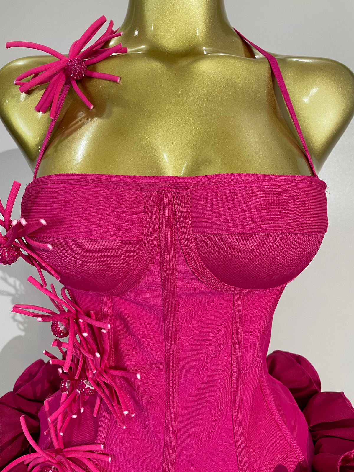 Sexy Halter Two Piece Bandage Gown in Red Black