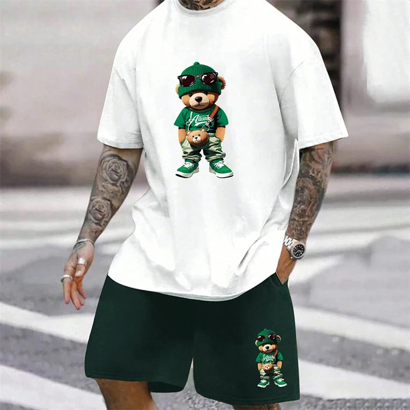 Men's Summer Loose Harajuku T-Shirt and Shorts Set