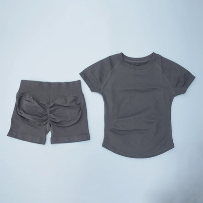 Seamless Yoga Top and Shorts Set for Women