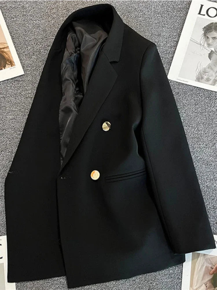 Elegant Women's Double Breasted Blazer Coat