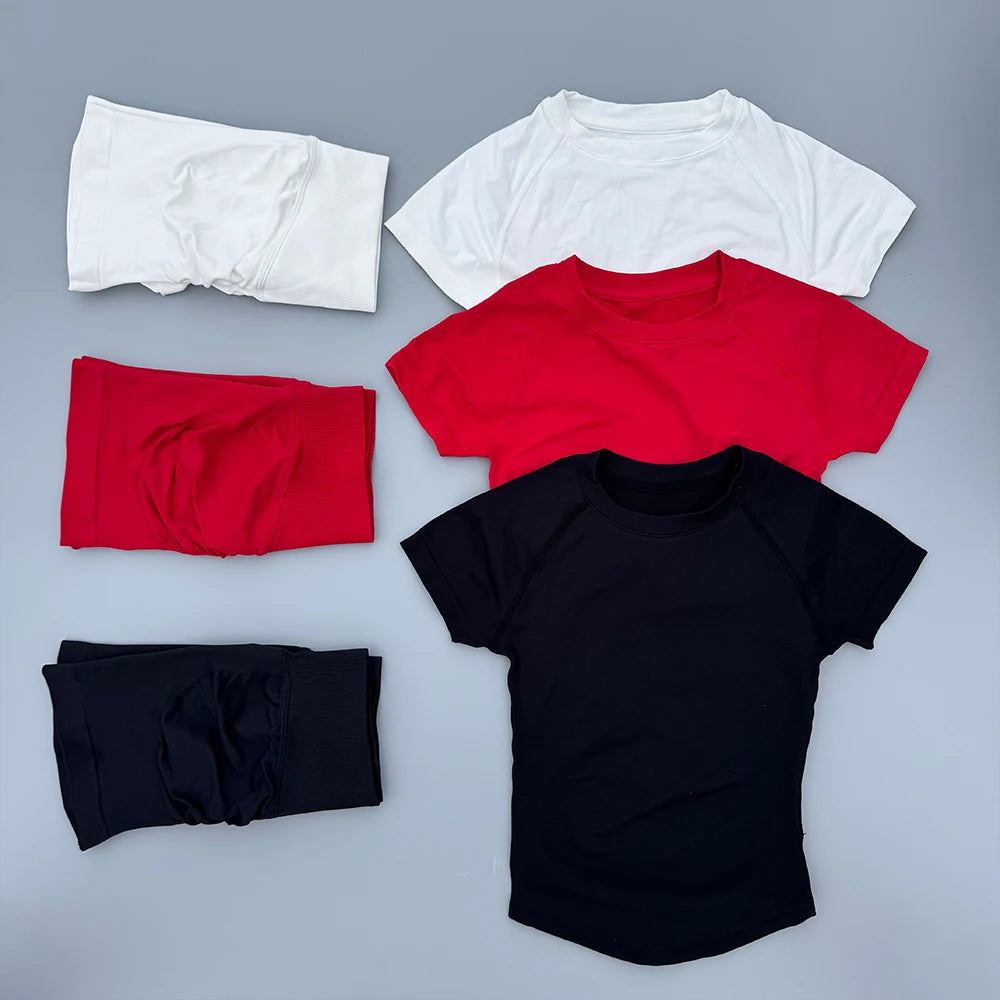 Seamless Yoga Top and Shorts Set for Women