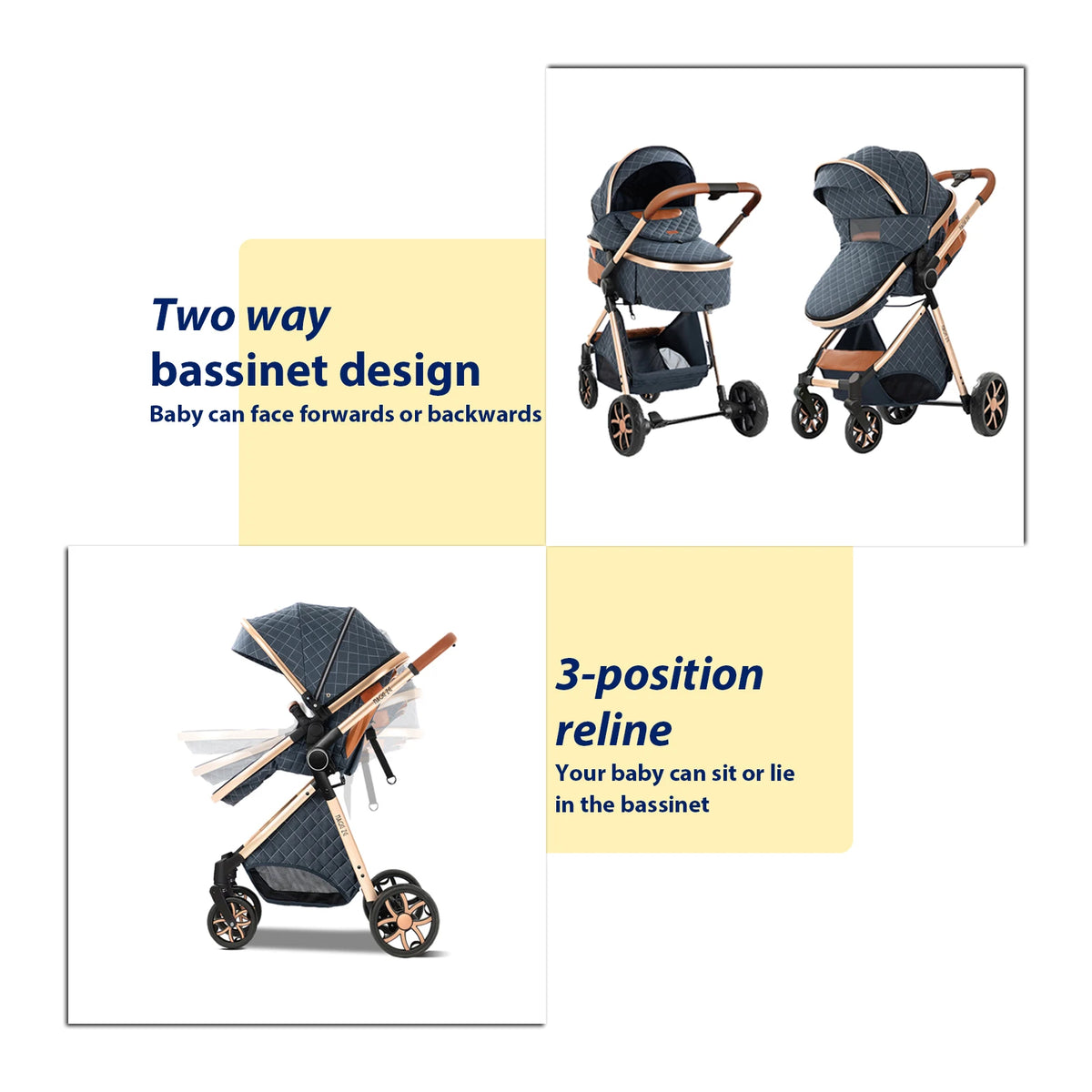 Lightweight 3 in 1 Baby Stroller Travel System