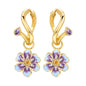 S925 Sterling Silver Iris Flower Hoop Earrings for Women