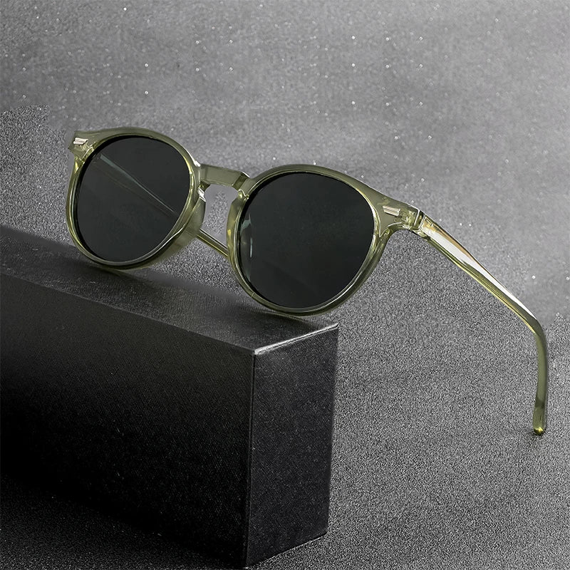 HBK Fashion Sunglasses Men Round TR90 Frame UV400