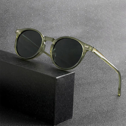 HBK Fashion Sunglasses Men Round TR90 Frame UV400