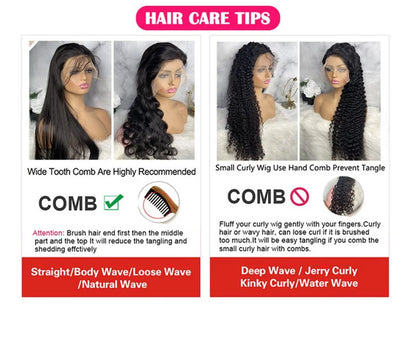 Deep Wave Lace Front Wig 100% Human Hair 30 40 Inch