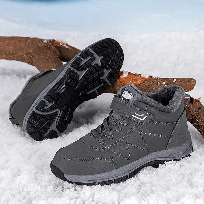 Men's Winter Ankle Snow Boots with Plush Lining