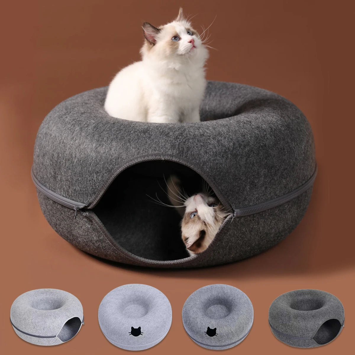 B-Tunnel Cat Bed Interactive Tunnel Felt Indoor Toy
