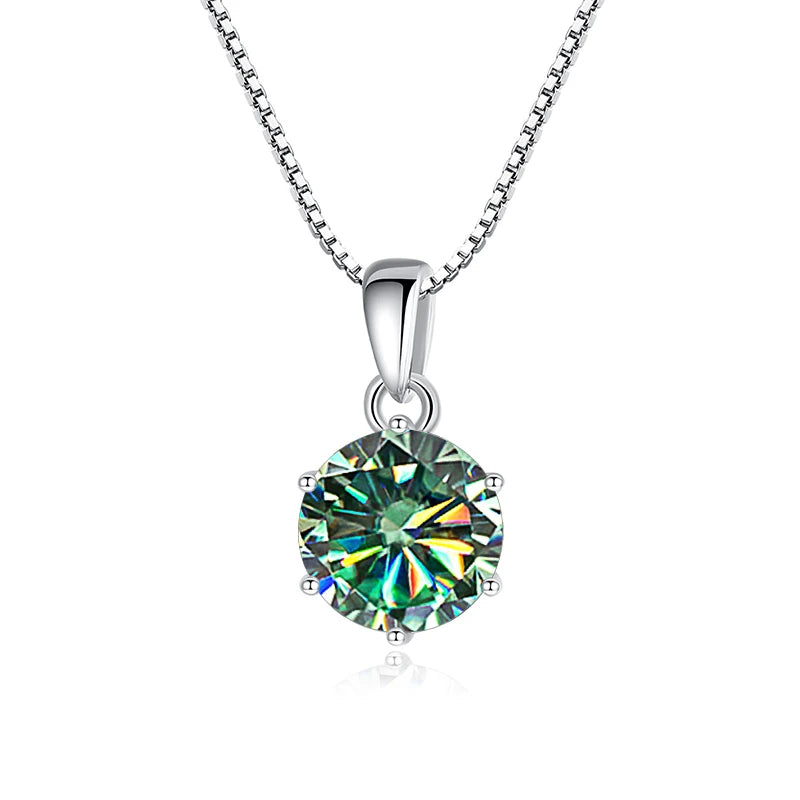 Moissanite Pendant Necklace 925 Sterling Silver Women