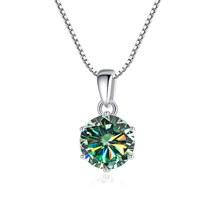 Moissanite Pendant Necklace 925 Sterling Silver Women