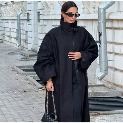 Women's Windproof Trench Coat Loose Fit Overcoat