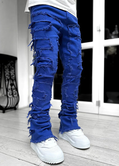 Men's Ripped Distressed Denim Jeans Casual Pants