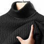 Men's Ribbed Turtleneck Sweater Casual Long Sleeve