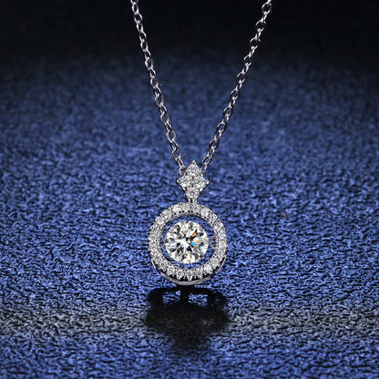 Moissanite Pendant Necklace for Women in Sterling Silver