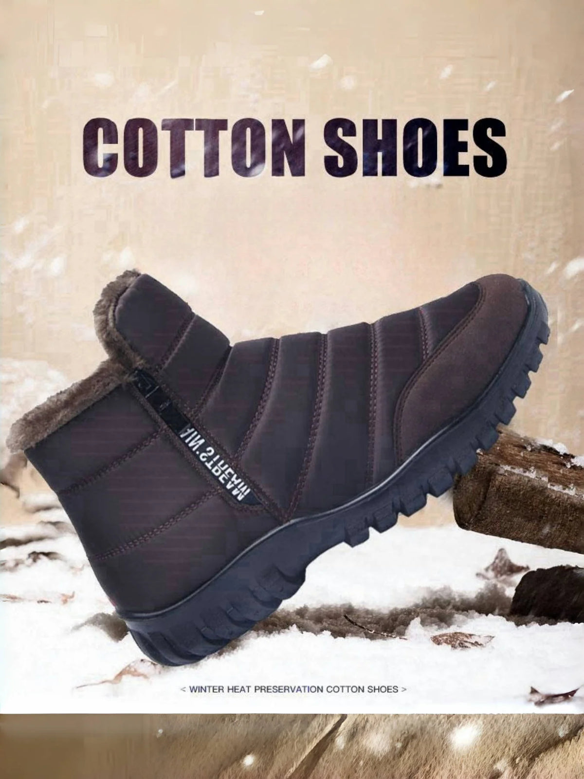 Men's Winter Zipper Snow Ankle Boots