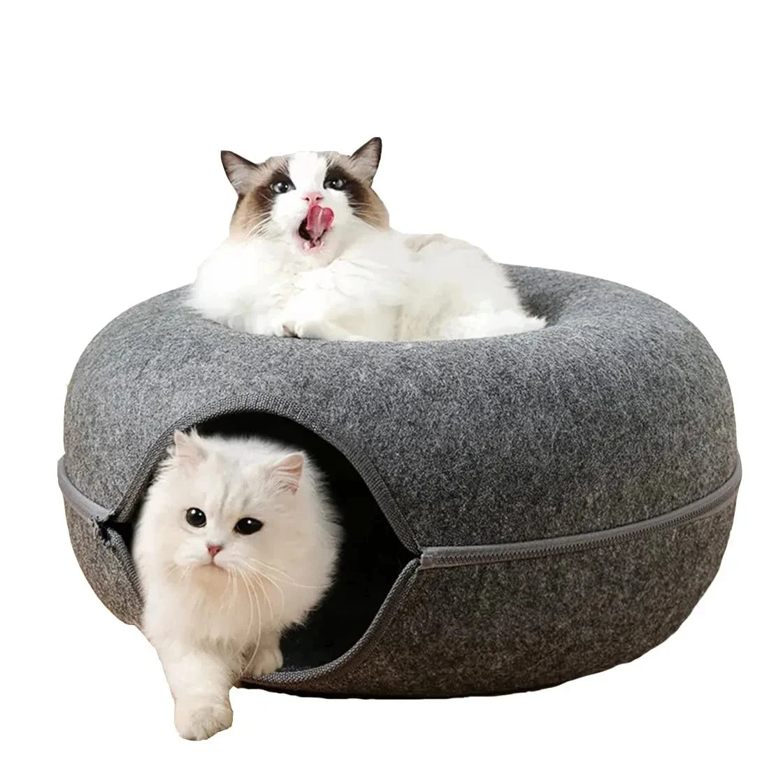 Round Cat Tunnel Nest Felt Bed House Scratcher Toy