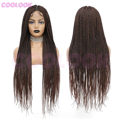 Cornrows Braided Wig 36 Inches Synthetic Hair Black