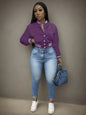 Women's Pure Color Single Breasted Baseball Jacket