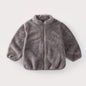 Plush Coat for Children in Solid Color