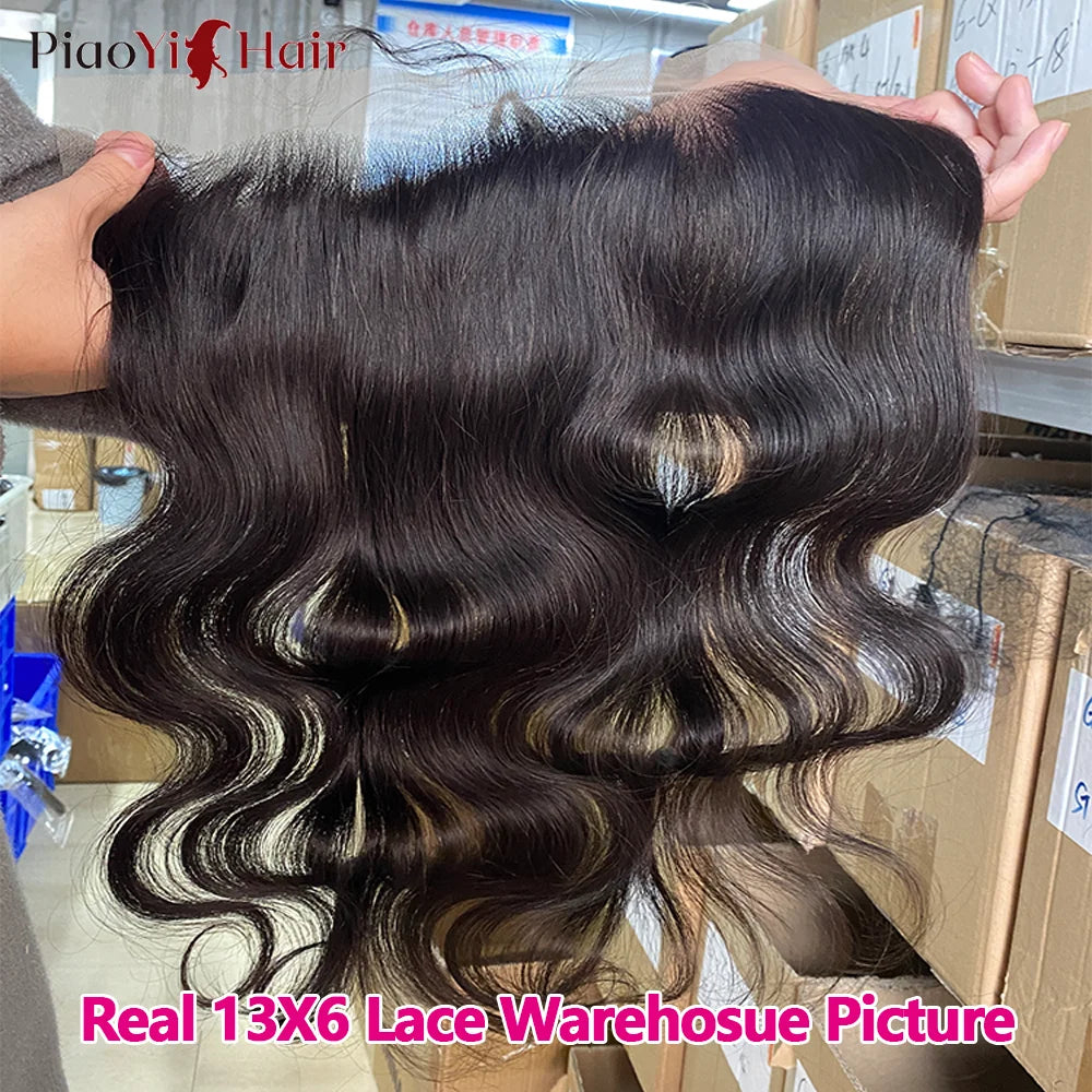 13X6 HD Lace Frontal Body Wave Human Hair Bundles