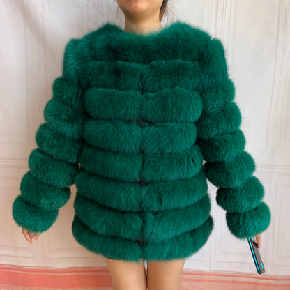 4in1 Real Fox Fur Coat for Women