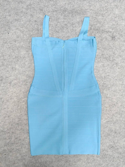 BEAUKEY Blue Mini Bandage Dress for Women XL