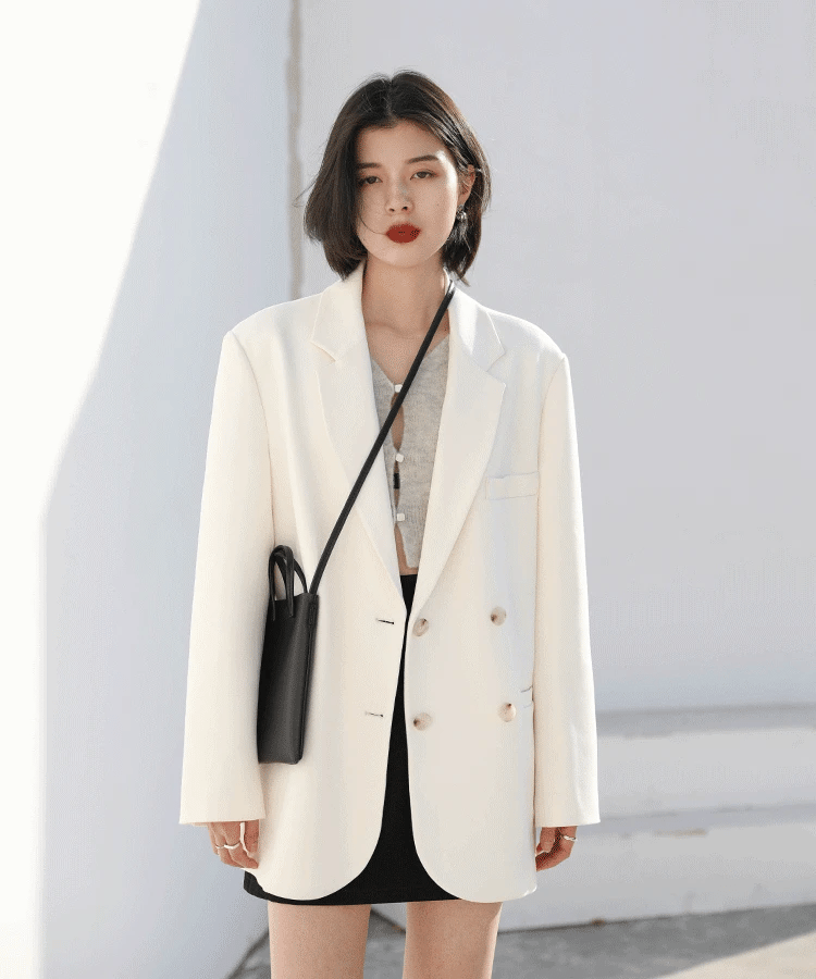CHIC VEN Women's Solid Blazer Long Sleeve Office Wear