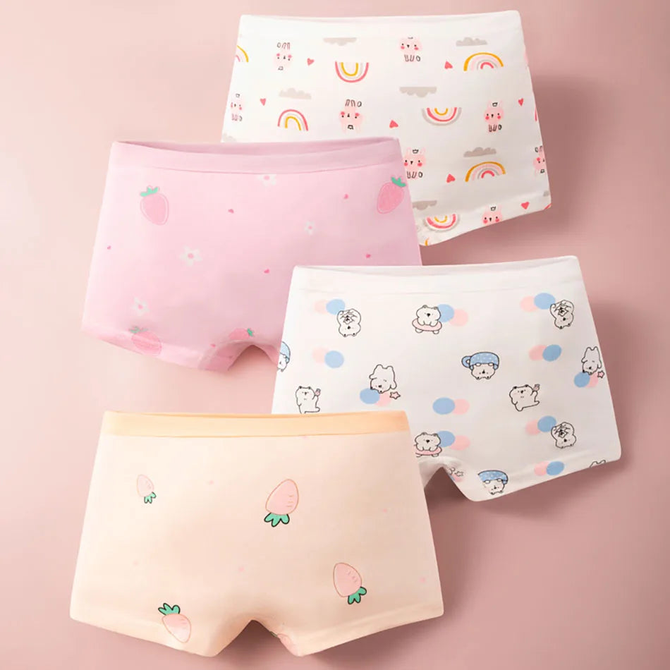 Summer Girl Cartoon Cotton Boyshorts Underwear Set