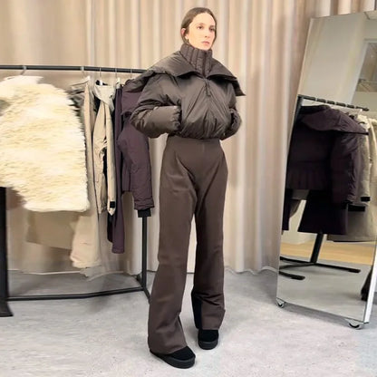 Hooded One-Piece Ski Jumpsuit for Women Windproof Outwear