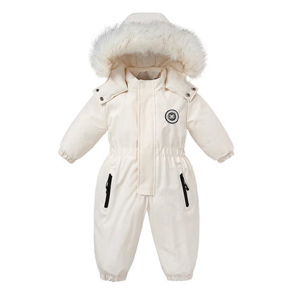 Children's Waterproof Hooded Ski Suit for Winter