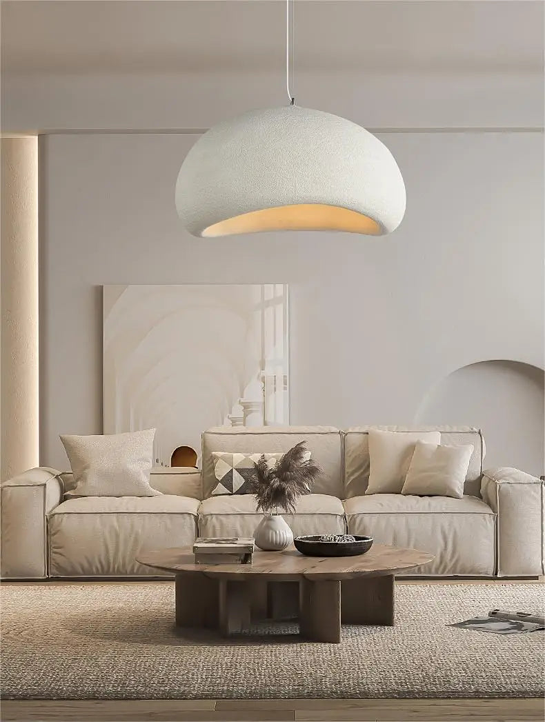 Nordic Wabi Sabi Pendant Lamp Brushed Nickel LED Chandelier