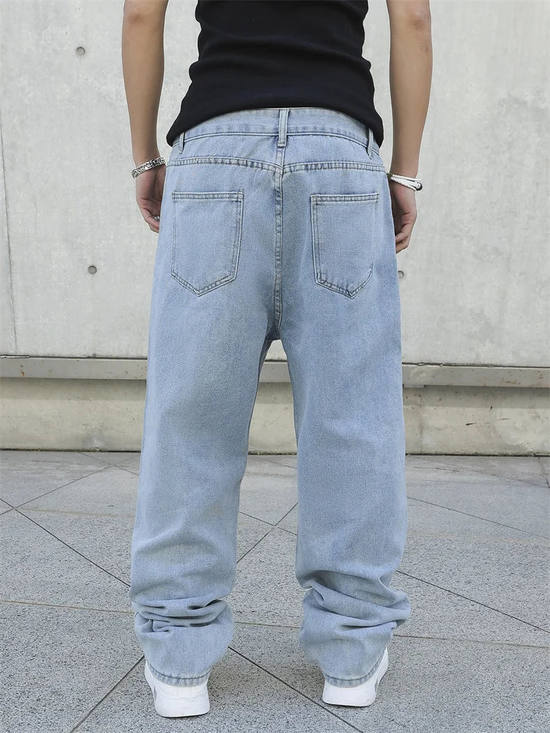 Men's Baggy Denim Jeans Casual Loose Straight Pants