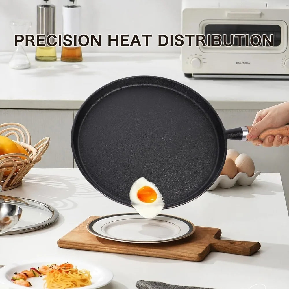 Cast Iron Frying Pan Uncoated Non-stick Crepe Maker