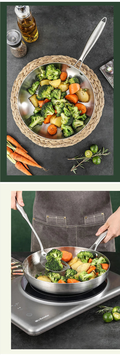 304 Stainless Steel Nonstick Frying Pan 28cm