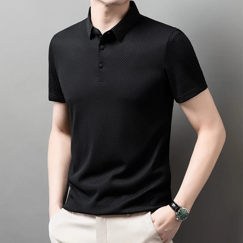 Men's Casual Short Sleeve Solid Color Polo Shirt