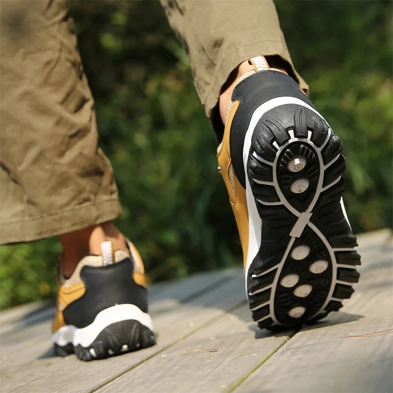 Men's Leather Casual Sneakers for Tennis and Walking