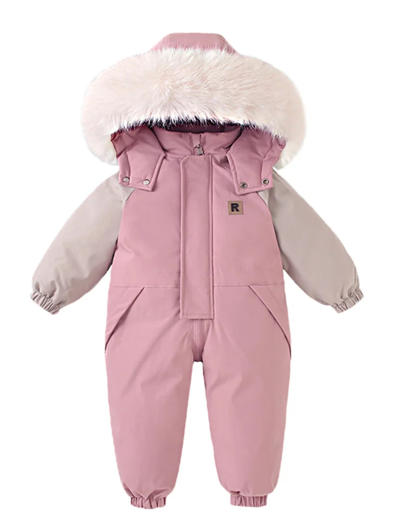 Children's Waterproof Hooded Ski Suit for Winter