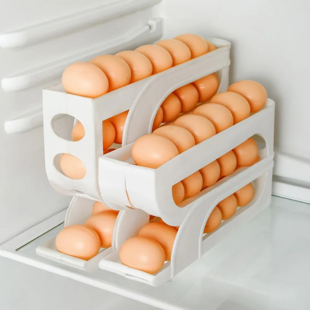 Automatic Egg Roller Rack Space Saving Plastic Organizer