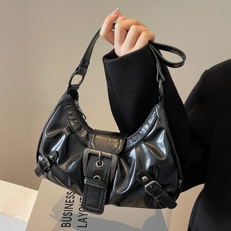 Y2K Retro Pleated Hobo Shoulder Bag for Women