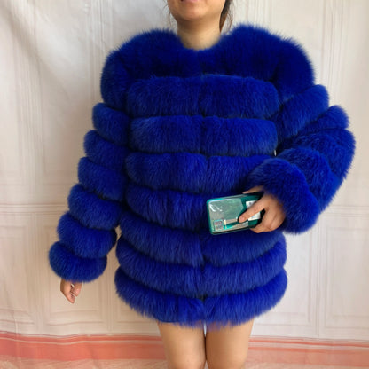 4in1 Real Fox Fur Coat for Women