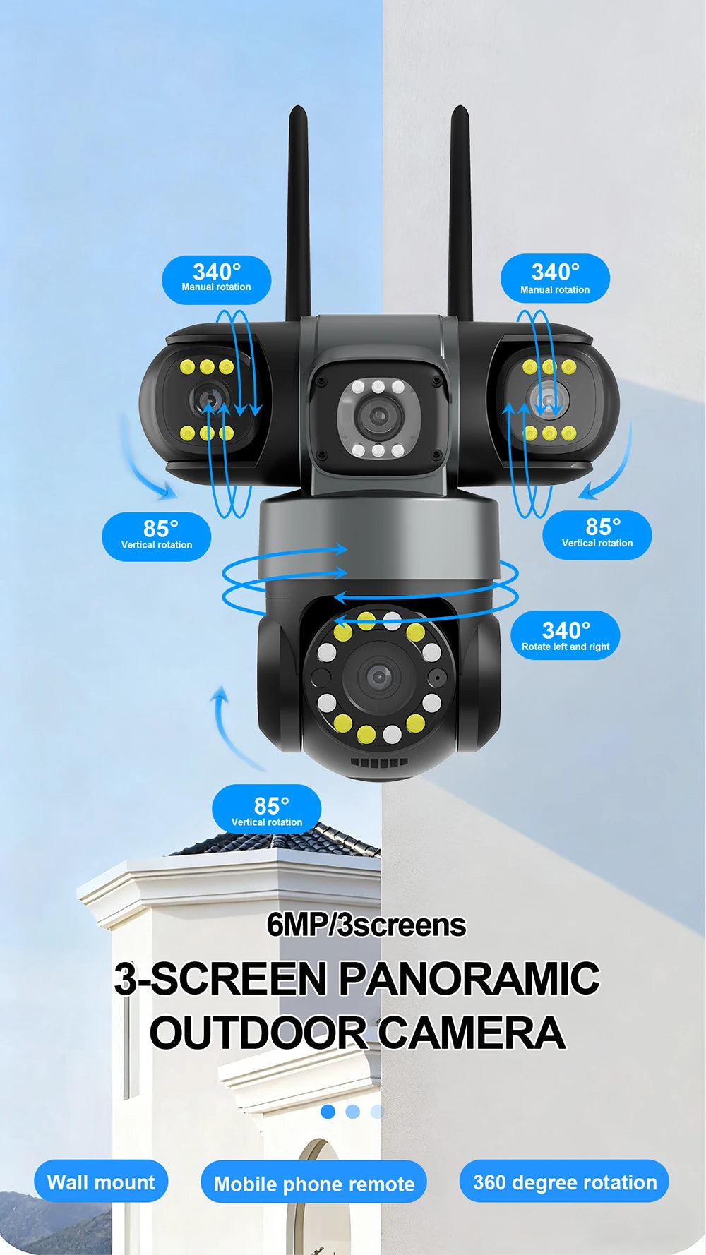 10K 20MP Outdoor WiFi PTZ Security Camera with 360° Zoom