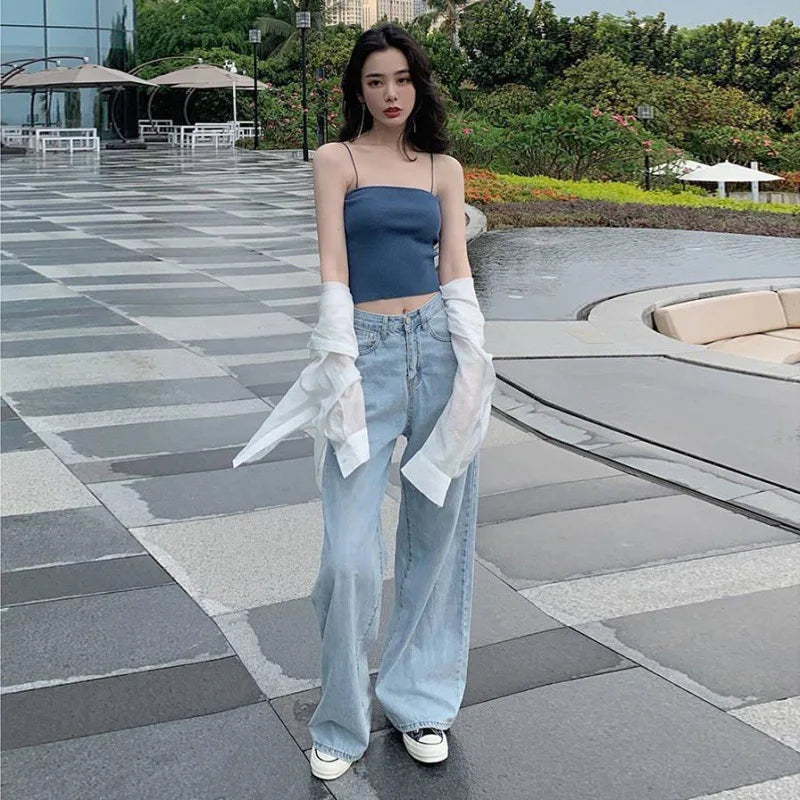 Women's Loose Denim Straight Leg Pants