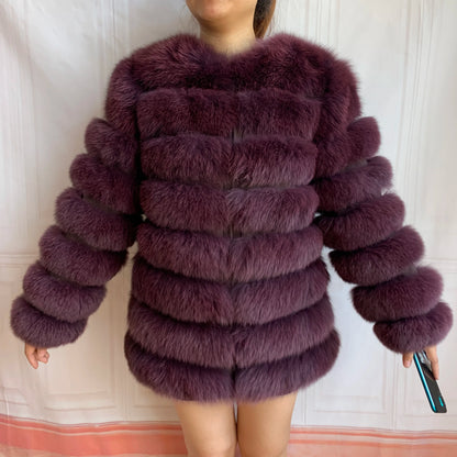 4in1 Real Fox Fur Coat for Women