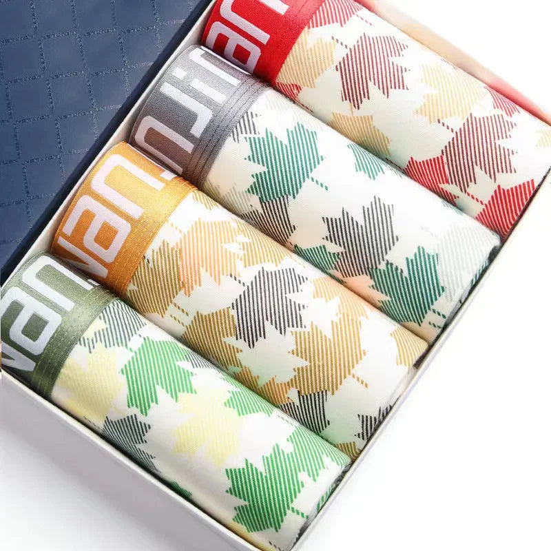 Men's Cotton Boxer Shorts Underwear 4Pcs Set